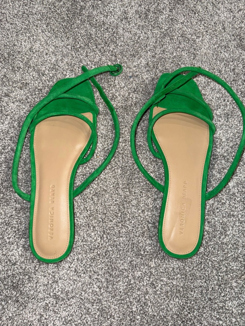 Veronica Beard Neon Green Strappy Square-Toe Sandal - Picture 3 of 5